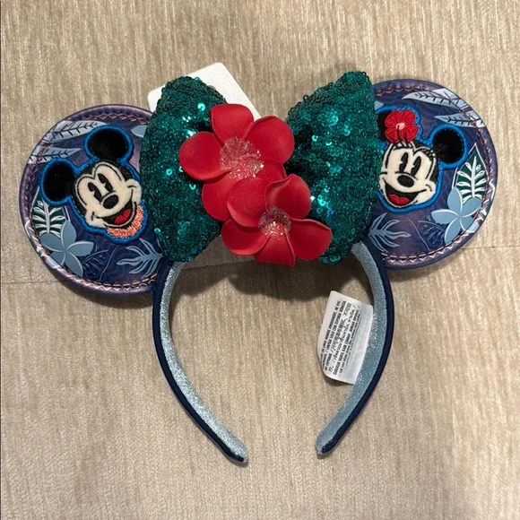 Aulani Mickey / Minnie Mouse Sequin Ears Headband - Picture 1 of 10
